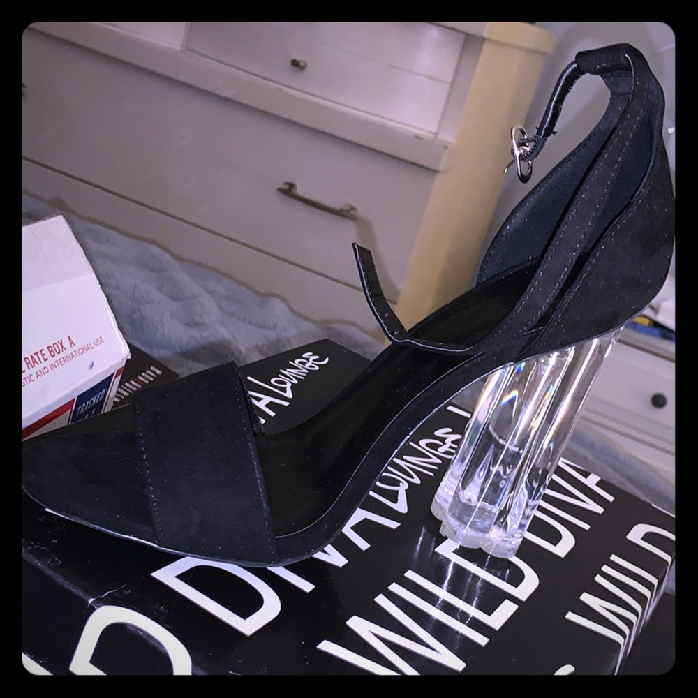 Fashion Nova Black Suede Heels